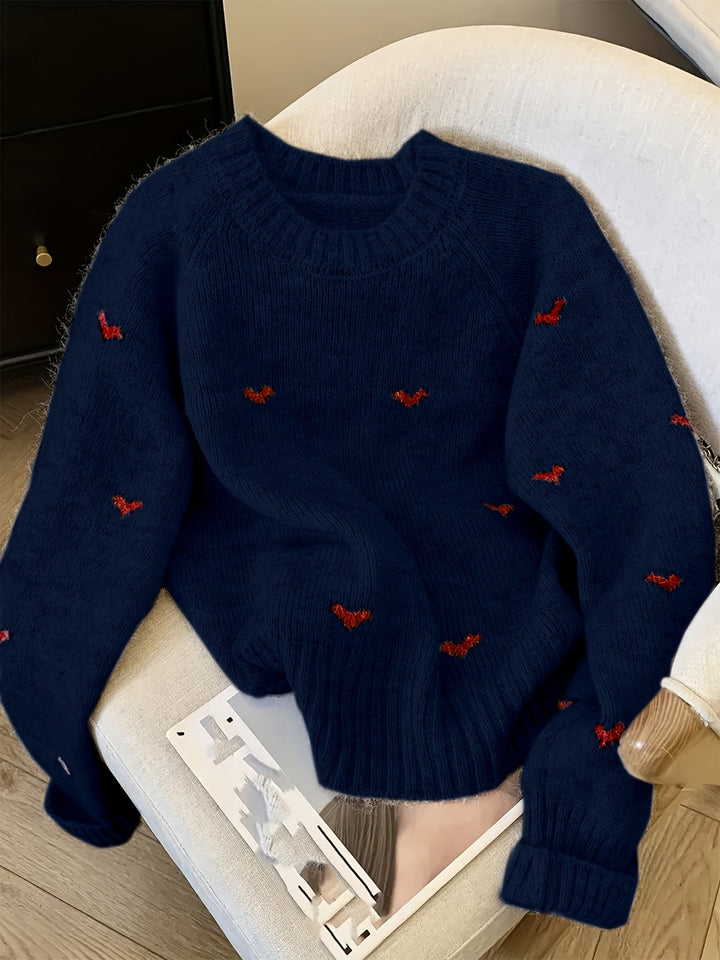Janet | Raglan Crew Neck Wool Sweater