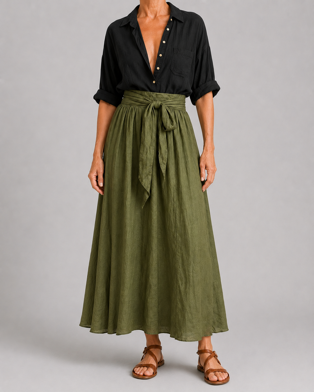 Isabeau | Satin Blouse and Skirt Set