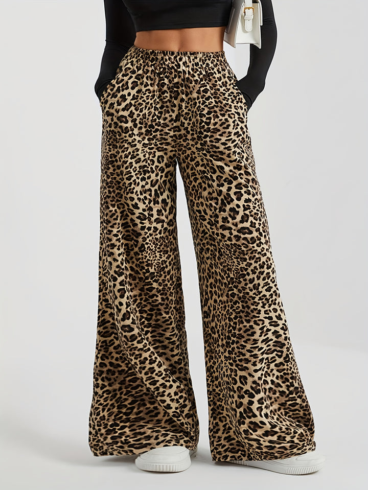 Rosita | Small Leopard Print Wide Leg Pants