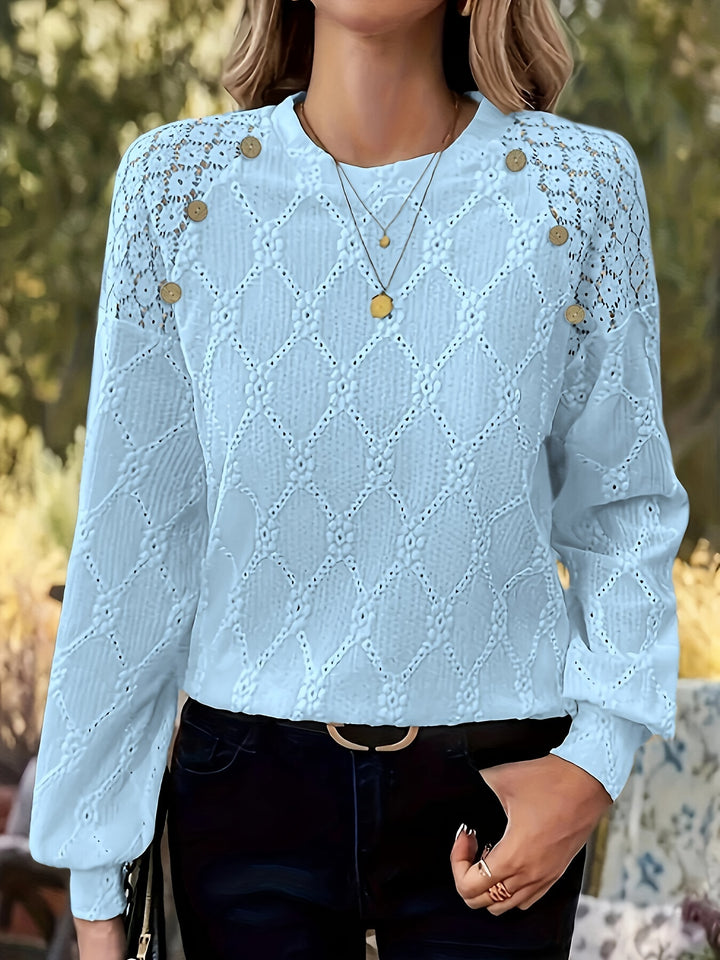 Melvina | Jacquard Lace Panel Top