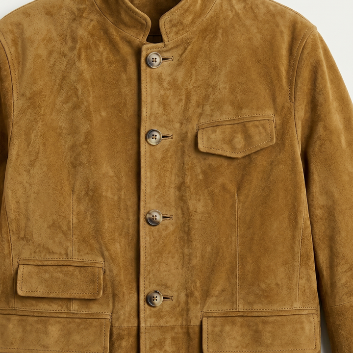 Rene | Suede Stand Collar Blazer
