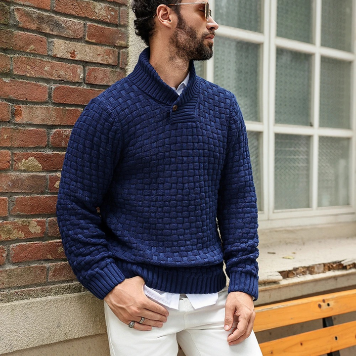 Onil | Buttoned Collar Textured Knit