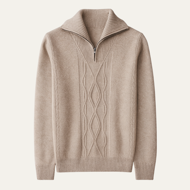Jean-Baptiste | Cable Knit Half Zip Sweater