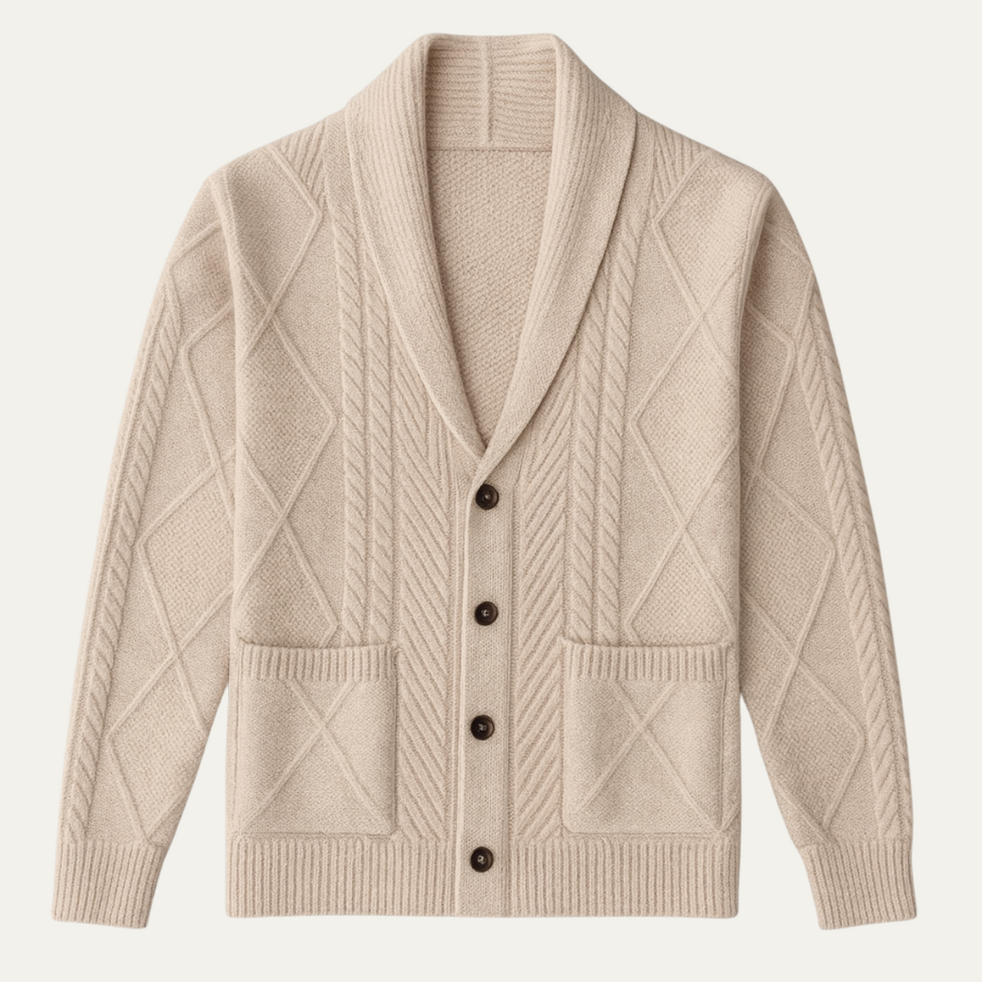 Yvan | Wool Blend Shawl Collar Cardigan