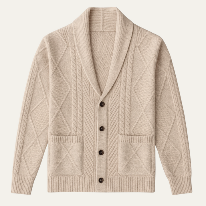 Yvan | Wool Blend Shawl Collar Cardigan