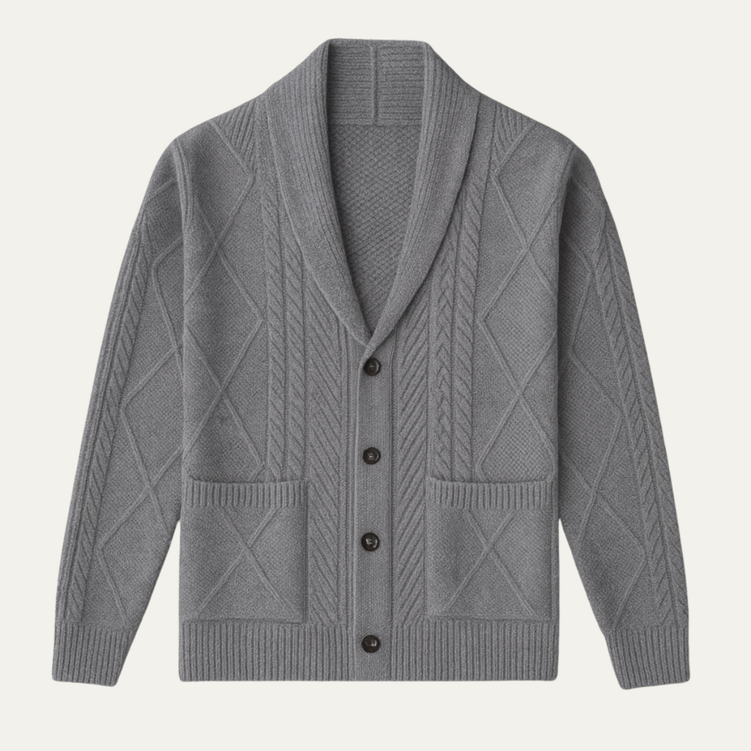Yvan | Wool Blend Shawl Collar Cardigan