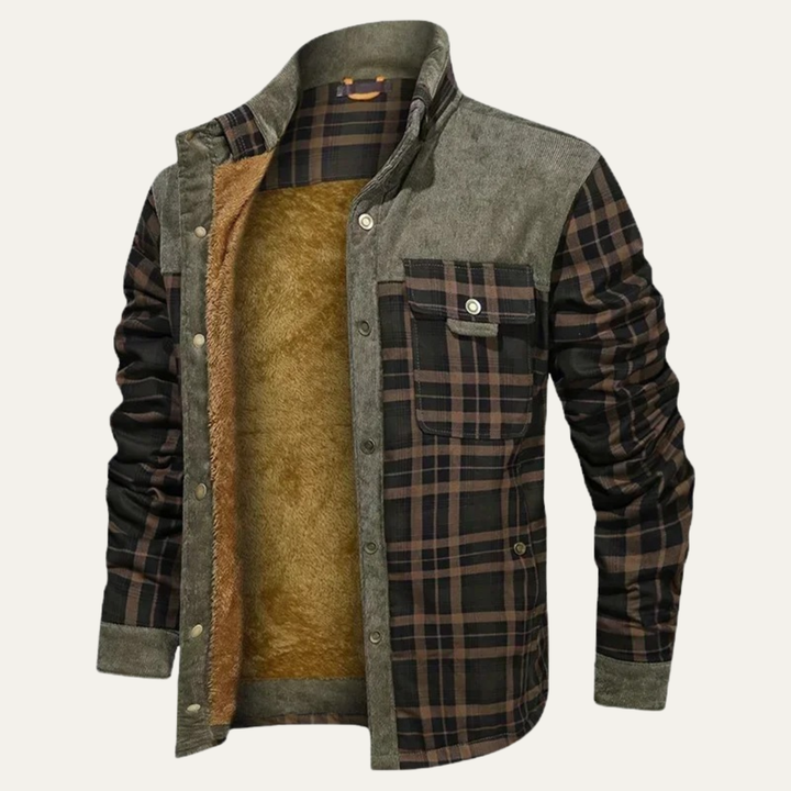 Honore | Plush Lined Plaid Shirt Jacket
