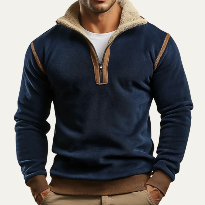 Moise | Sherpa Lined Quarter Zip Knit