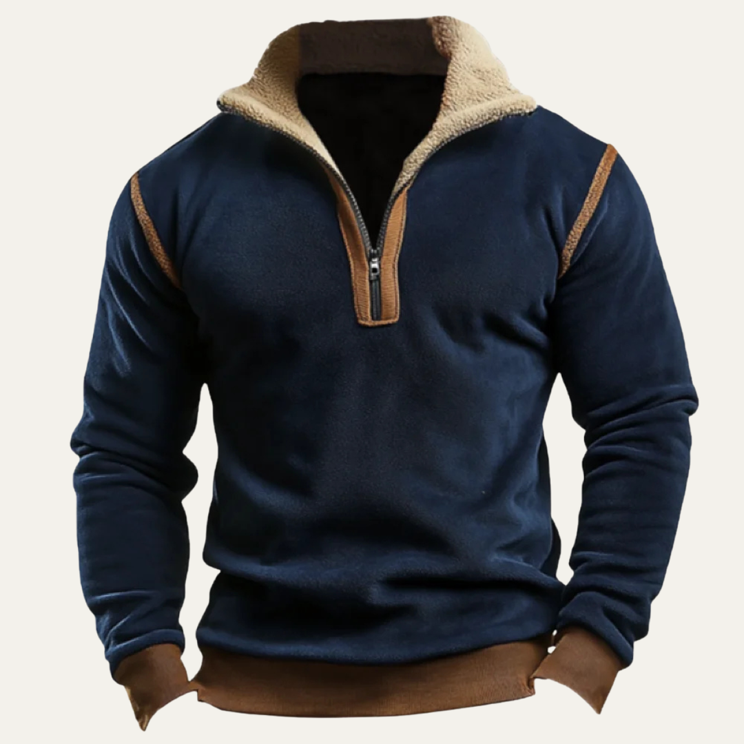 Moise | Sherpa Lined Quarter Zip Knit