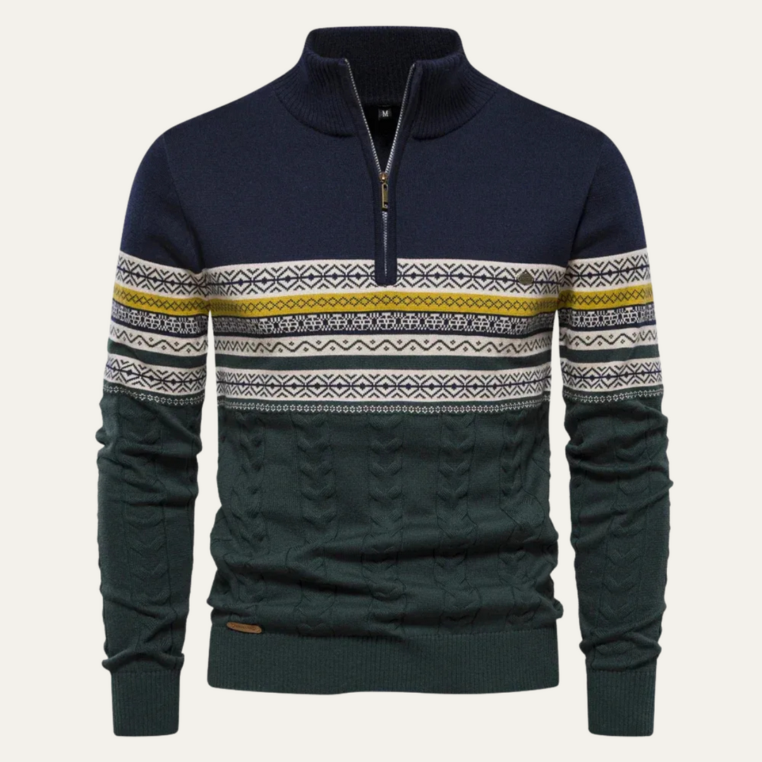 Charles | Fair Isle Quarter Zip Sweater