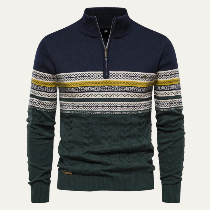 Charles | Fair Isle Quarter Zip Sweater