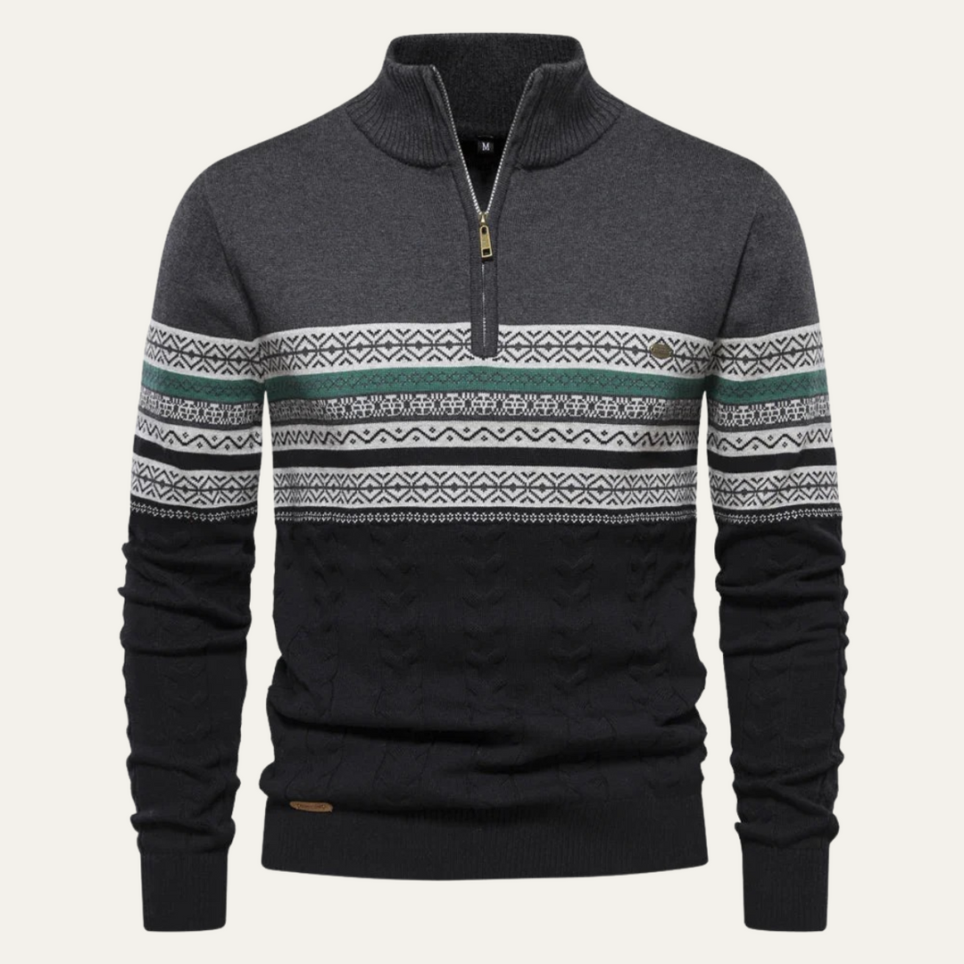 Charles | Fair Isle Quarter Zip Sweater