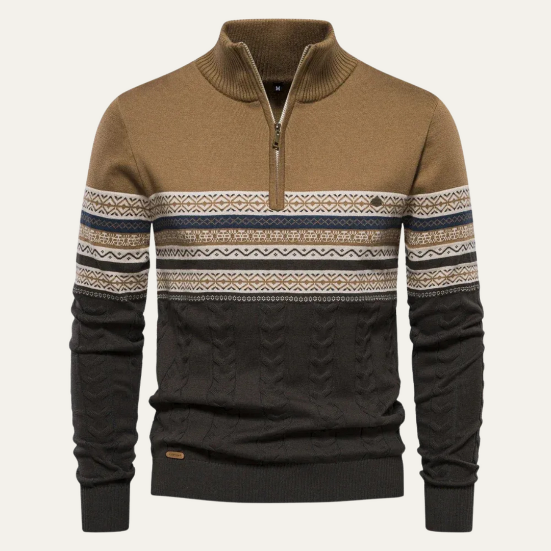 Charles | Fair Isle Quarter Zip Sweater