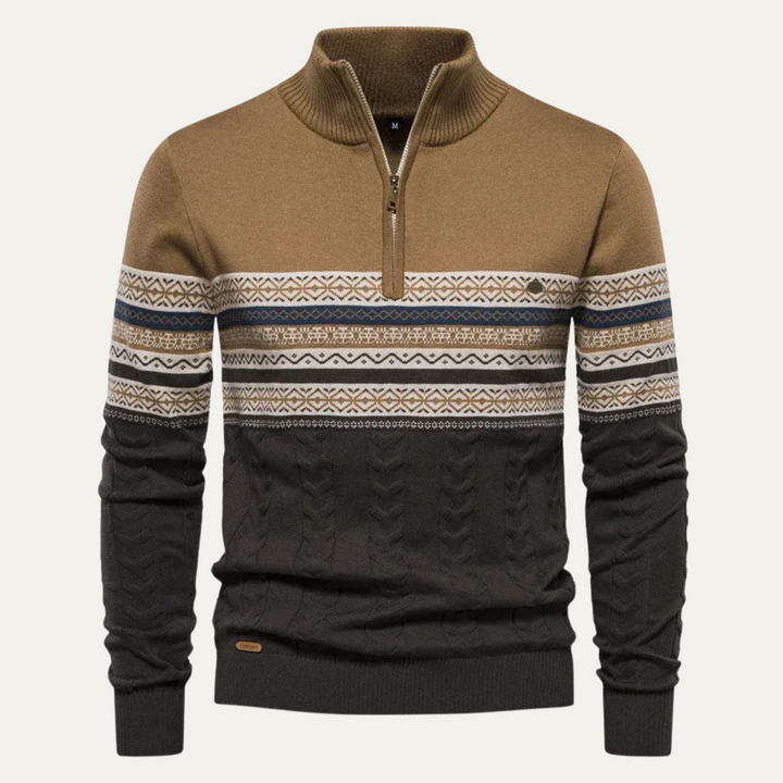 Charles | Fair Isle Quarter Zip Sweater