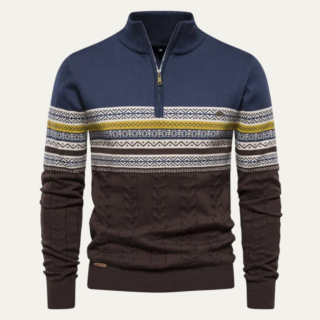 Charles | Fair Isle Quarter Zip Sweater