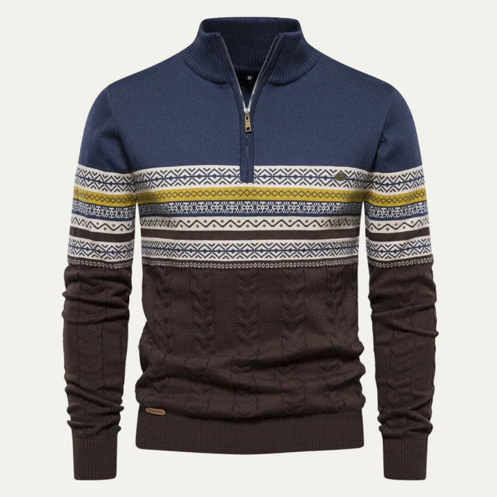 Charles | Fair Isle Quarter Zip Sweater