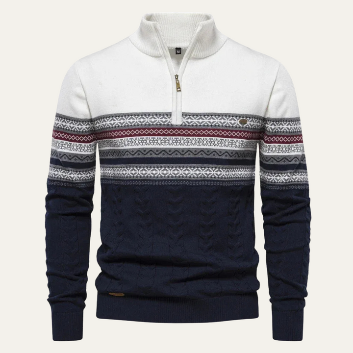 Charles | Fair Isle Quarter Zip Sweater