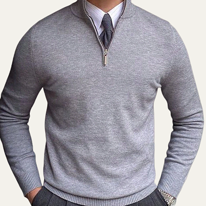 Valère | Cashmere Blend Half Zip Mock Neck