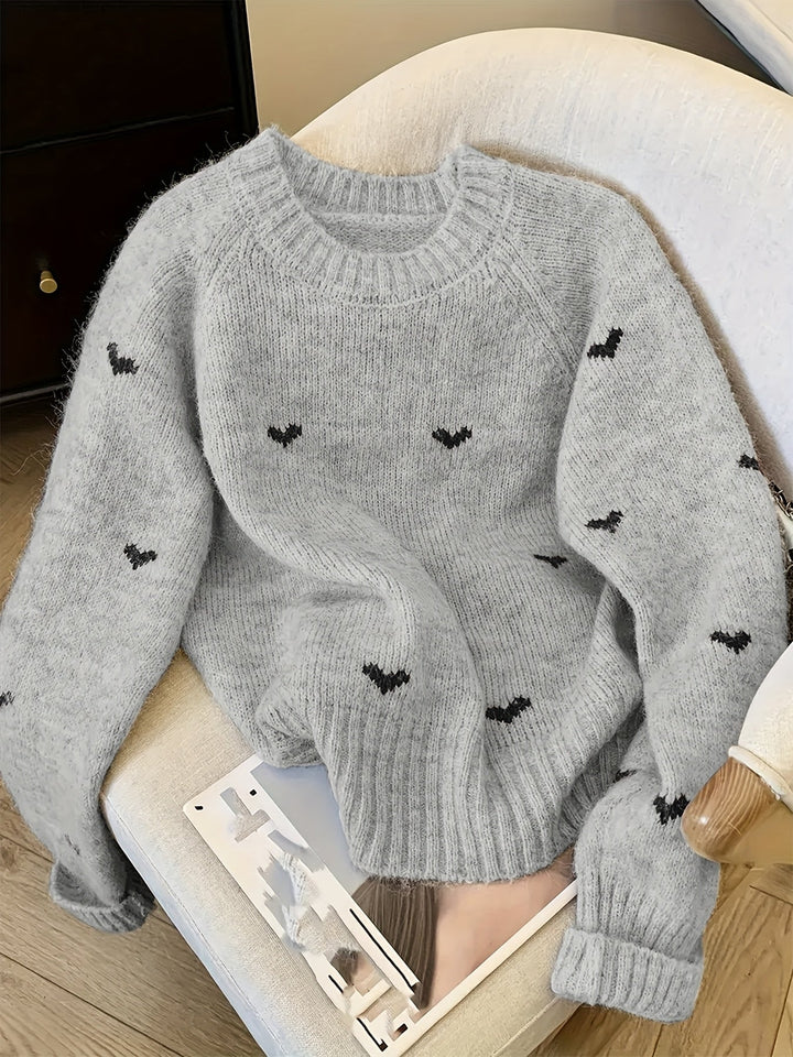 Janet | Raglan Crew Neck Wool Sweater