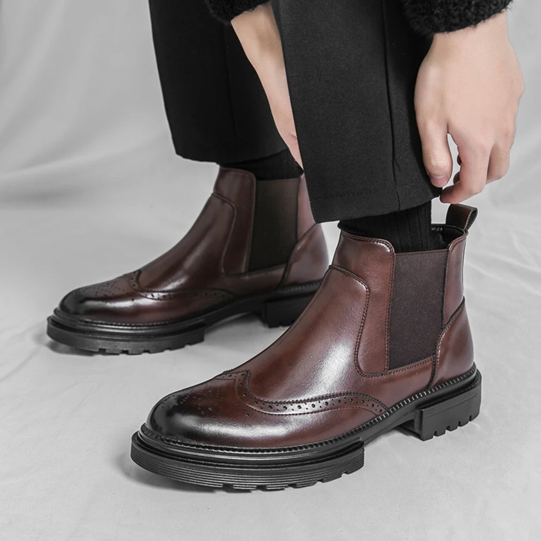 Ignace | Brogued Leather Chelsea Boot