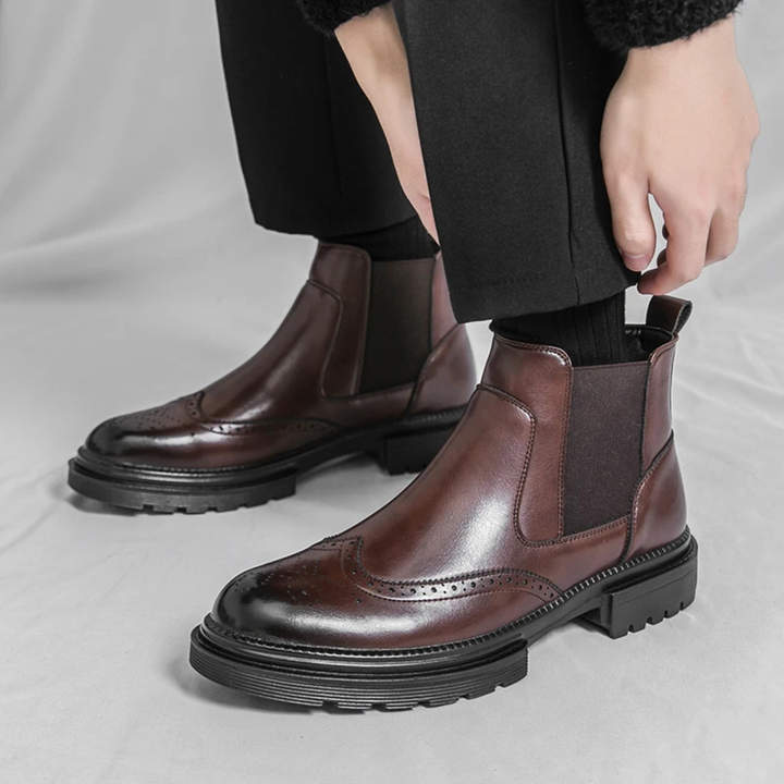 Ignace | Brogued Leather Chelsea Boot