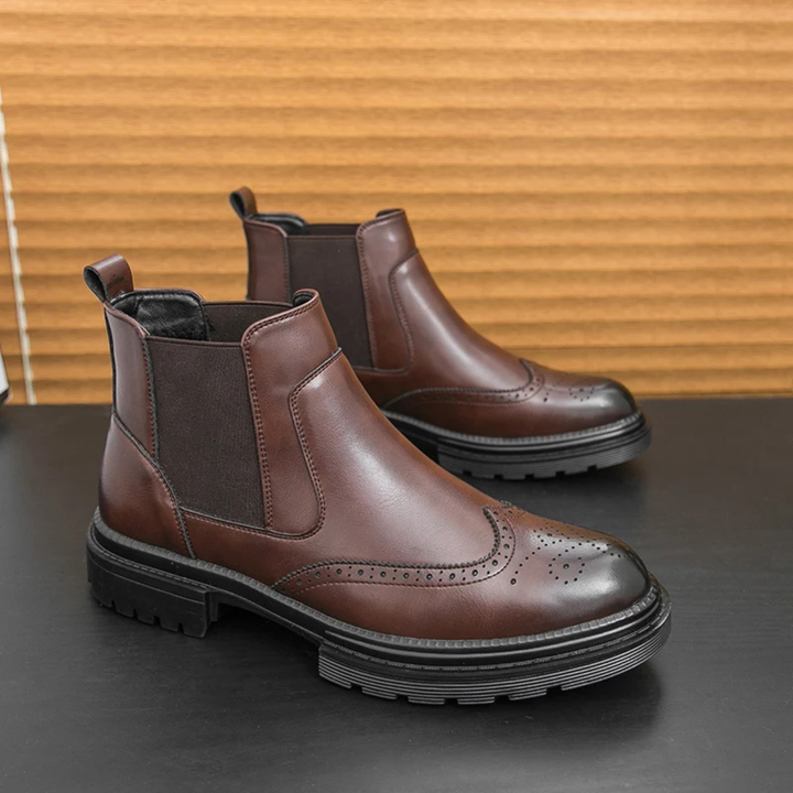 Ignace | Brogued Leather Chelsea Boot