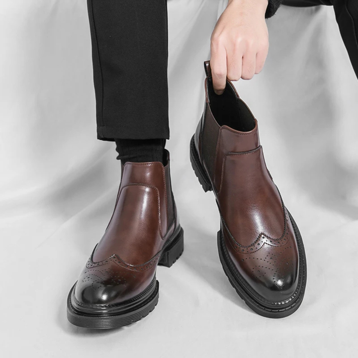 Ignace | Brogued Leather Chelsea Boot