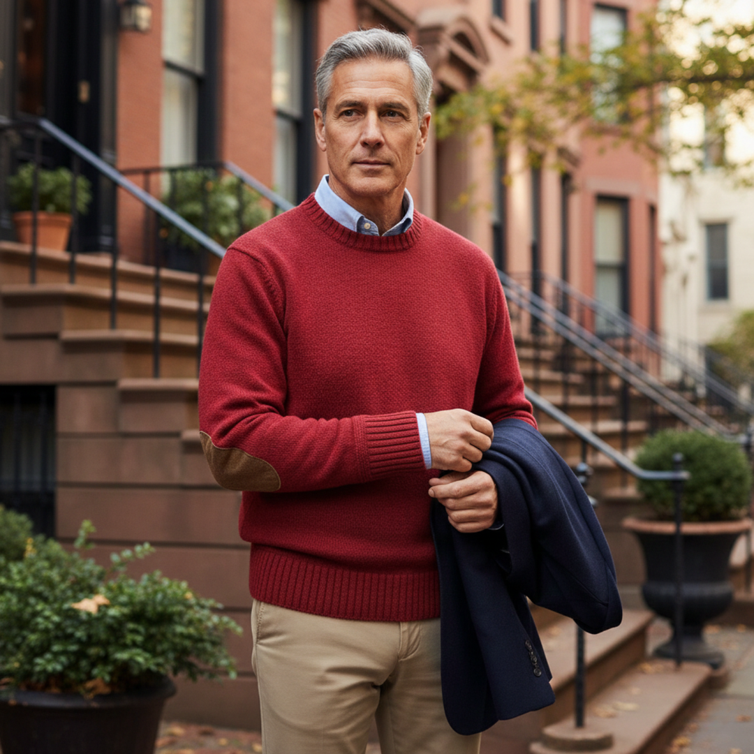 Pierre | Oversized Wool Elbow Patch Knit