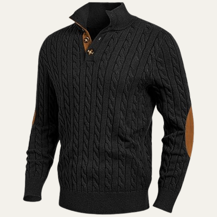 Roméo | Cable Knit Button Collar Sweater