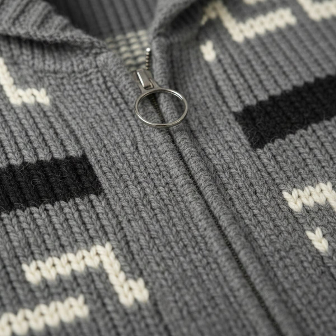 Mederic | Zip Shawl Collar Cardigan
