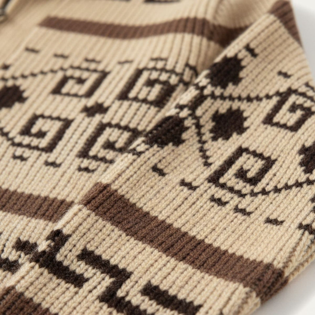 Olivier | Jacquard Knit Shawl Cardigan