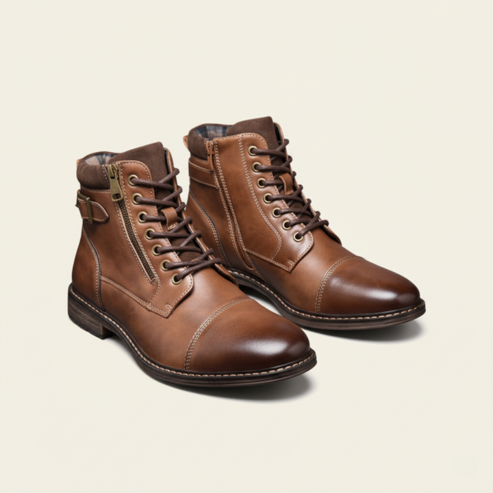Achille | Cap Toe Leather Ankle Boot