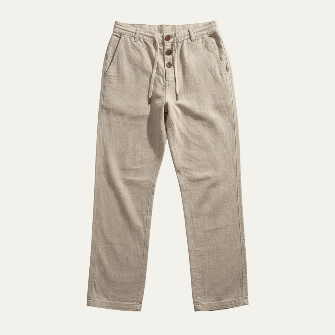Alban | Straight Leg Cotton Trousers