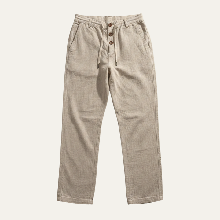 Alban | Straight Leg Cotton Trousers