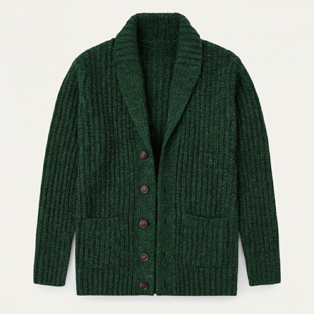 Simeon | Heavy Cable Shawl Cardigan
