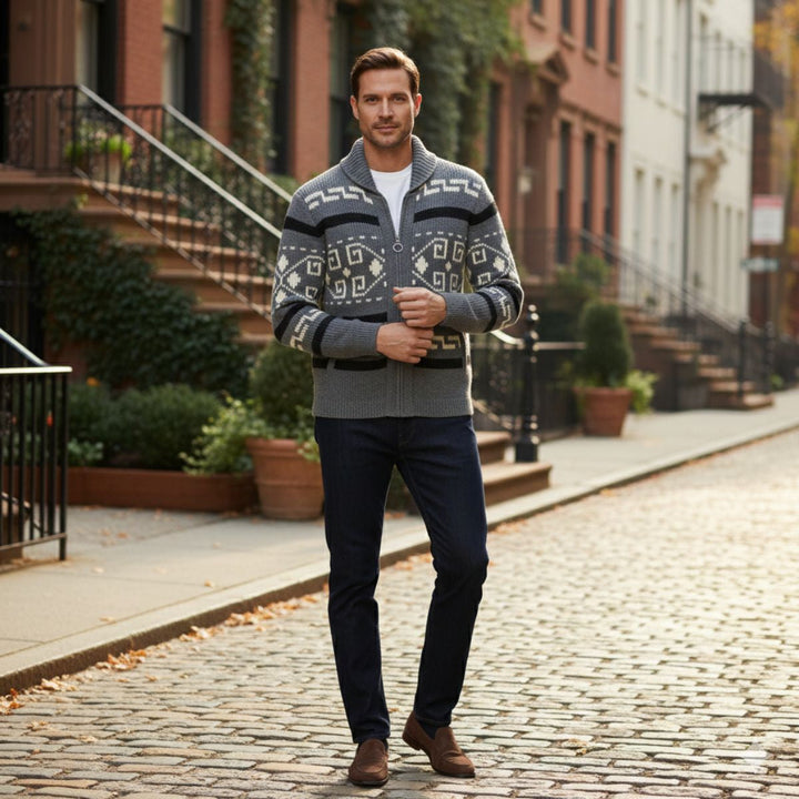 Mederic | Zip Shawl Collar Cardigan