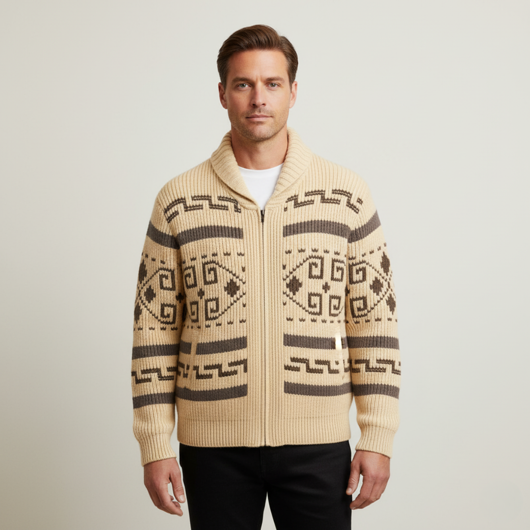 Urgel | Geometric Wool Blend Cardigan