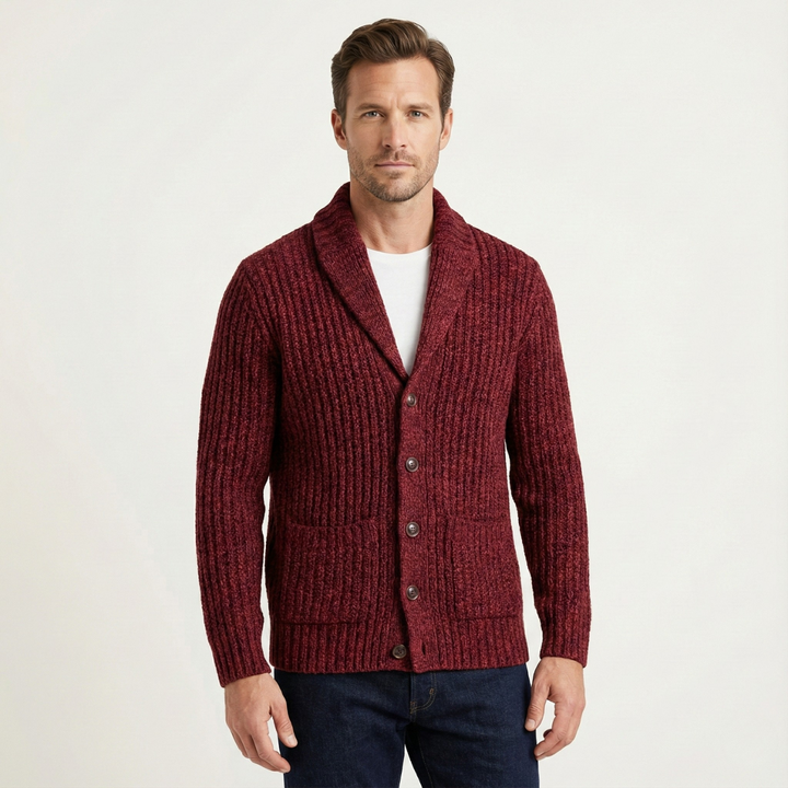 Simeon | Heavy Cable Shawl Cardigan