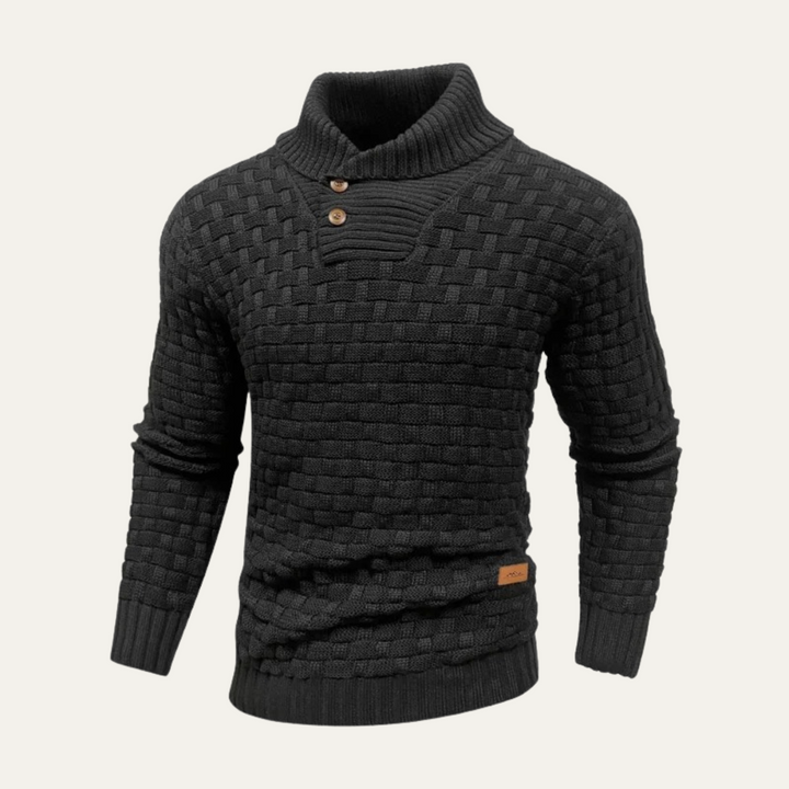 Onil | Buttoned Collar Textured Knit