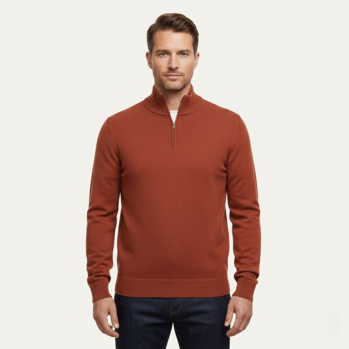 Corentin | Fine Cotton Quarter Zip Knit