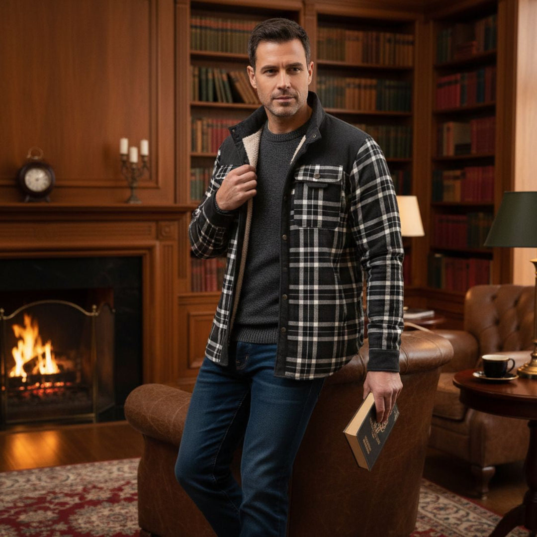 Honore | Plush Lined Plaid Shirt Jacket