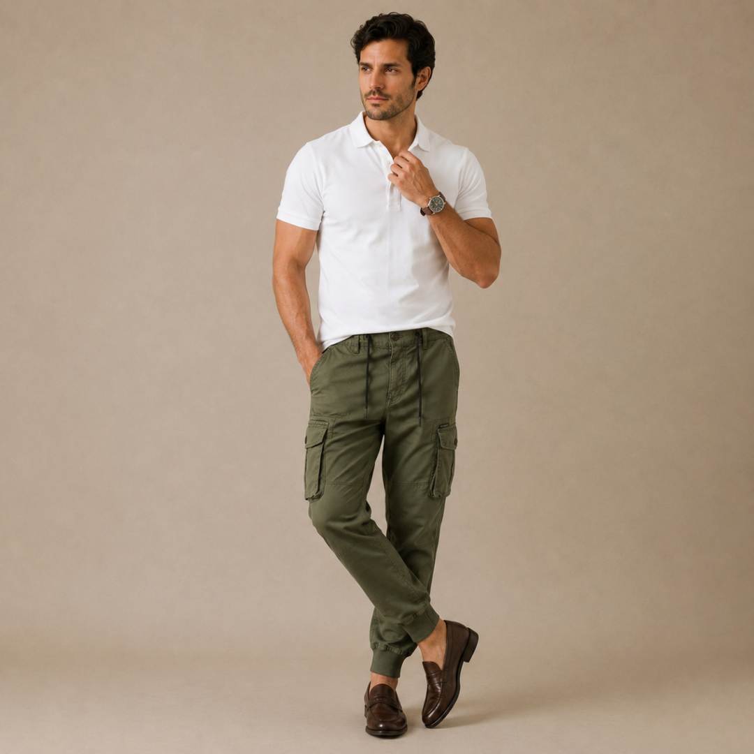 Aimé | Slim Cotton Cargo Joggers
