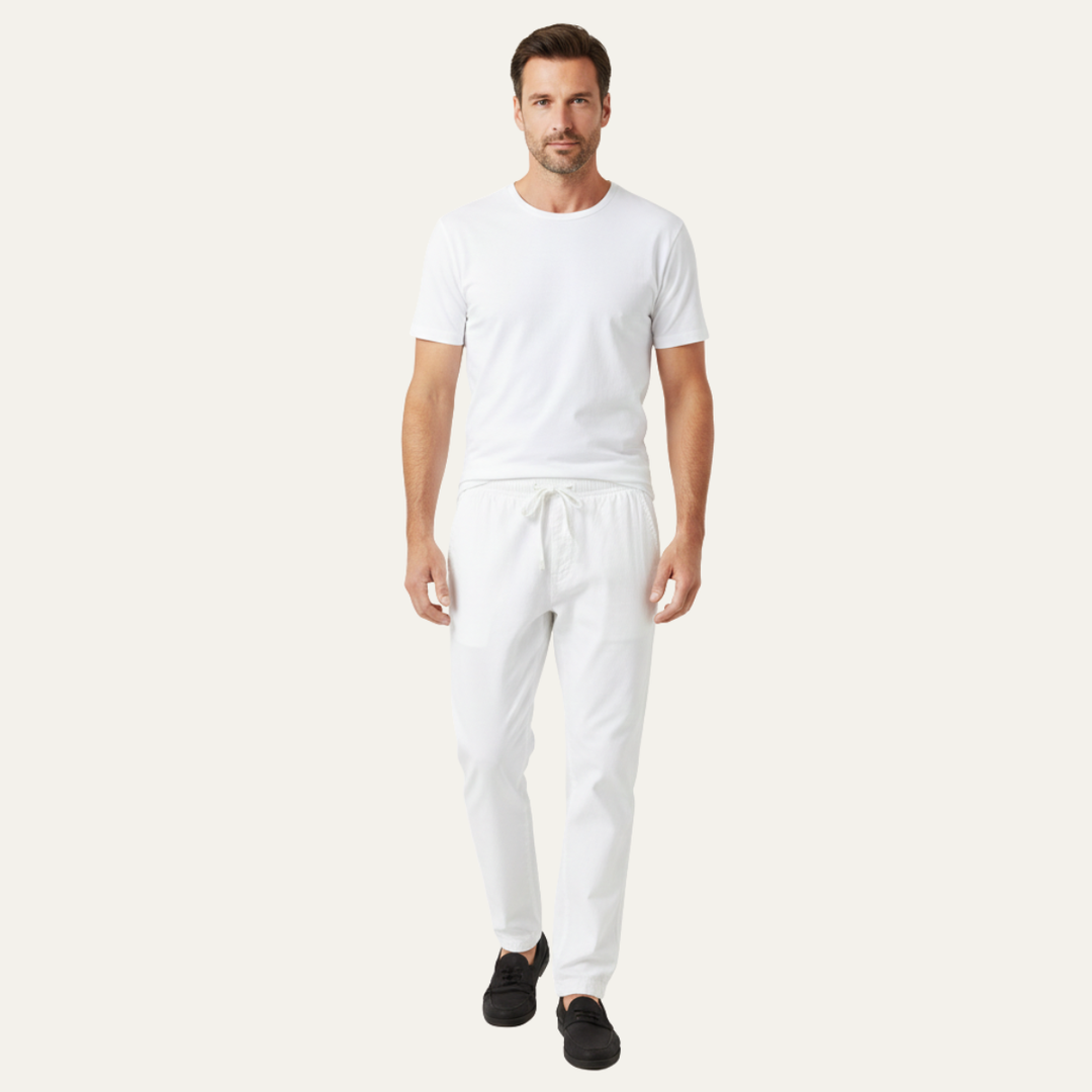 Germain | Cotton Linen Drawstring Trousers