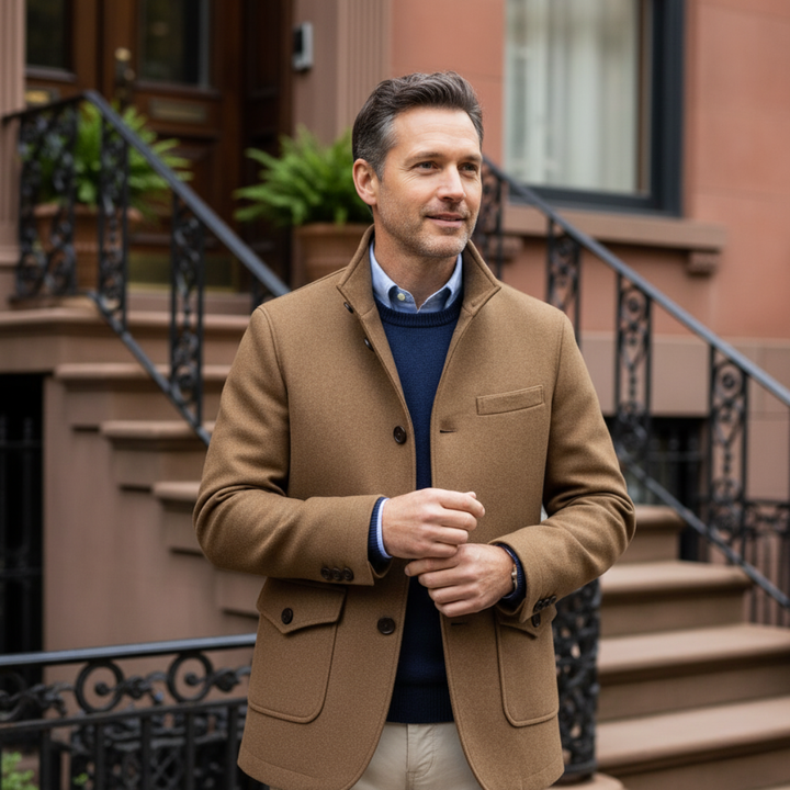 Zotique | Structured Wool Blend Overcoat