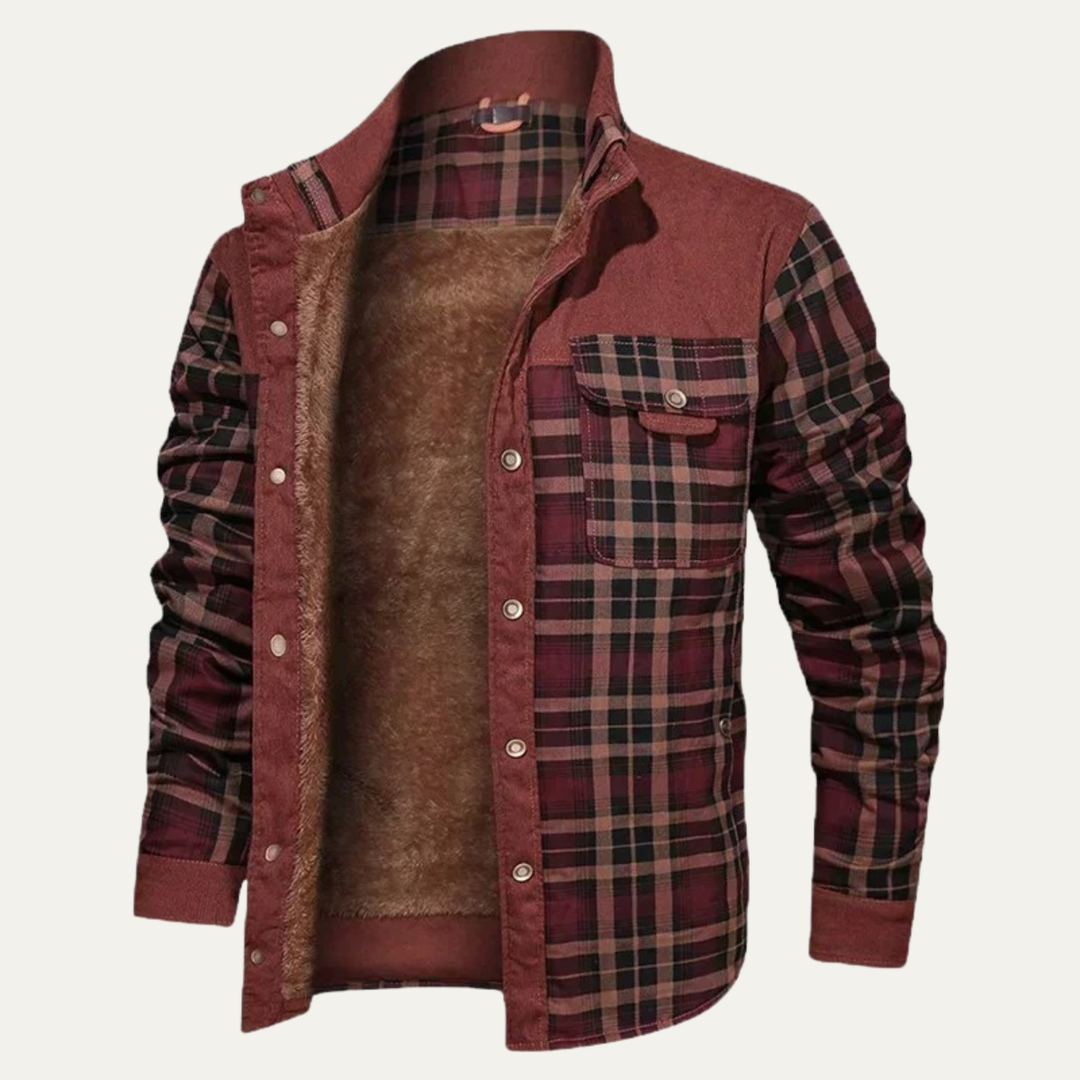 Honore | Plush Lined Plaid Shirt Jacket