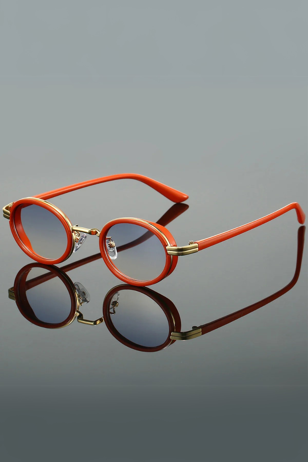 Slim Rim Oval Metal Sunglasses
