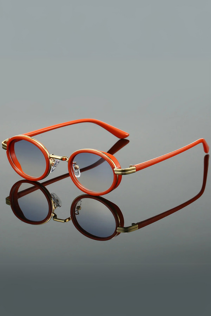 Slim Rim Oval Metal Sunglasses