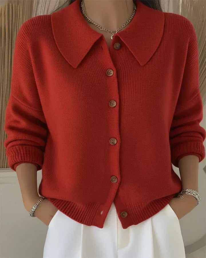 Noemi | Collared Button-Front Cardigan