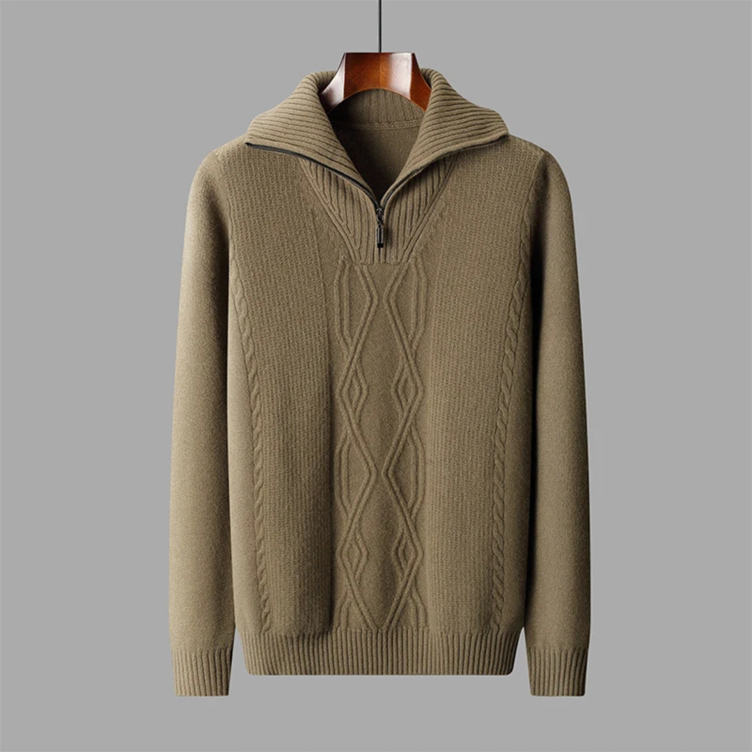 Jean-Baptiste | Cable Knit Half Zip Sweater