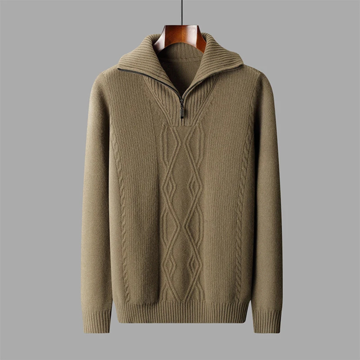 Jean-Baptiste | Cable Knit Half Zip Sweater